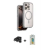 MARSİLYAN™- iPhone 15 Pro Max Kılıf Zirve Klasik Prime - Siyah Polymer Nano Ekran Koruyucu + Raze Metal Kamera Lens - GS