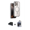 MARSİLYAN™- iPhone 15 Pro Max Kılıf Zirve Klasik Prime - Siyah Vanessa Magic Cam + Raze Metal Kamera Lens - LT