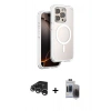 MARSİLYAN™- iPhone 15 Pro Max Kılıf Zirve Klasik Prime - Siyah Vanessa Magic Hayalet Cam + Raze Metal Kamera Lens - GS