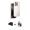MARSİLYAN™- iPhone 15 Pro Max Kılıf Zirve Klasik Prime - Siyah Vanessa Magic Hayalet Cam + Raze Metal Kamera Lens - SH