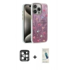 MARSİLYAN™- iPhone 15 Pro Max Kılıf Zirve Modern Prime - Şeffaf Pasifik Cam Ekran Koruyucu + PVD Metal Kamera Lens - LT