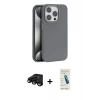 MARSİLYAN™- iPhone 15 Pro Max Kılıf Zirve Modern Prime - Şeffaf Pasifik Cam Ekran Koruyucu + Raze Metal Kamera Lens - SH