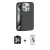 MARSİLYAN™- iPhone 15 Pro Max Kılıf Zirve Modern Prime - Şeffaf Pasifik Cam Ekran Koruyucu + PVD Metal Kamera Lens - TU
