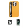 MARSİLYAN™- iPhone 15 Pro Max Kılıf Zirve Modern Prime - Siyah 360 Mat Full Body Arka Koruyucu + PVD Metal Kamera Lens - LT