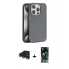 MARSİLYAN™- iPhone 15 Pro Max Kılıf Zirve Modern Prime - Siyah 360 Mat Full Body Arka Koruyucu + Raze Metal Kamera Lens - LT