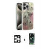 MARSİLYAN™- iPhone 15 Pro Max Kılıf Zirve Modern Prime - Siyah 360 Mat Full Body Arka Koruyucu + PVD Metal Kamera Lens - GS