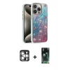 MARSİLYAN™- iPhone 15 Pro Max Kılıf Zirve Modern Prime - Siyah 360 Mat Full Body Arka Koruyucu + PVD Metal Kamera Lens - GS