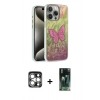 MARSİLYAN™- iPhone 15 Pro Max Kılıf Zirve Modern Prime - Siyah 360 Mat Full Body Arka Koruyucu + PVD Metal Kamera Lens - GS
