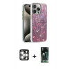 MARSİLYAN™- iPhone 15 Pro Max Kılıf Zirve Modern Prime - Siyah 360 Mat Full Body Arka Koruyucu + PVD Metal Kamera Lens - GS