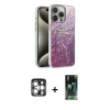 MARSİLYAN™- iPhone 15 Pro Max Kılıf Zirve Modern Prime - Siyah 360 Mat Full Body Arka Koruyucu + PVD Metal Kamera Lens - GS