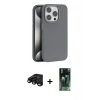MARSİLYAN™- iPhone 15 Pro Max Kılıf Zirve Modern Prime - Siyah 360 Mat Full Body Arka Koruyucu + Raze Metal Kamera Lens - SH