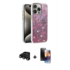 MARSİLYAN™- iPhone 15 Pro Max Kılıf Zirve Modern Prime - Siyah 3D Antistatik Mat Seramik Nano Ekran Koruyucu + Raze Metal Kamera Lens - SH