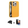 MARSİLYAN™- iPhone 15 Pro Max Kılıf Zirve Modern Prime - Siyah 3D Antistatik Mat Seramik Nano Ekran Koruyucu + Gümüş Raze Metal Kamera Lens