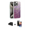 MARSİLYAN™- iPhone 15 Pro Max Kılıf Zirve Modern Prime - Siyah 3D Antistatik Mat Seramik Nano Ekran Koruyucu + Raze Metal Kamera Lens - SH