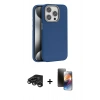 MARSİLYAN™- iPhone 15 Pro Max Kılıf Zirve Modern Prime - Siyah 3D Antistatik Mat Seramik Nano Ekran Koruyucu + Raze Metal Kamera Lens - TMGI