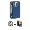 MARSİLYAN™- iPhone 15 Pro Max Kılıf Zirve Modern Prime - Siyah 3D Antistatik Mat Seramik Nano Ekran Koruyucu + PVD Metal Kamera Lens - GS