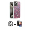 MARSİLYAN™- iPhone 15 Pro Max Kılıf Zirve Modern Prime - Siyah 3D Antistatik Mat Seramik Nano Ekran Koruyucu + PVD Metal Kamera Lens - GS