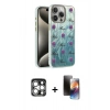 MARSİLYAN™- iPhone 15 Pro Max Kılıf Zirve Modern Prime - Siyah 3D Antistatik Mat Seramik Nano Ekran Koruyucu + PVD Metal Kamera Lens - GS