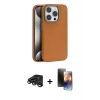 MARSİLYAN™- iPhone 15 Pro Max Kılıf Zirve Modern Prime - Siyah 3D Antistatik Mat Seramik Nano Ekran Koruyucu + Raze Metal Kamera Lens - TMGI