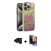 MARSİLYAN™- iPhone 15 Pro Max Kılıf Zirve Modern Prime - Siyah 3D Antistatik Mat Seramik Nano Ekran Koruyucu + Raze Metal Kamera Lens - SH