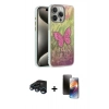 MARSİLYAN™- iPhone 15 Pro Max Kılıf Zirve Modern Prime - Siyah 3D Antistatik Mat Seramik Nano Ekran Koruyucu + Lacivert Raze Metal Kamera Lens