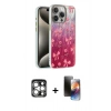 MARSİLYAN™- iPhone 15 Pro Max Kılıf Zirve Modern Prime - Siyah 3D Antistatik Mat Seramik Nano Ekran Koruyucu + PVD Metal Kamera Lens - GS