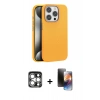 MARSİLYAN™- iPhone 15 Pro Max Kılıf Zirve Modern Prime - Siyah 3D Antistatik Mat Seramik Nano Ekran Koruyucu + PVD Metal Kamera Lens - GS