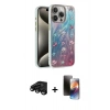 MARSİLYAN™- iPhone 15 Pro Max Kılıf Zirve Modern Prime - Siyah 3D Antistatik Mat Seramik Nano Ekran Koruyucu + Raze Metal Kamera Lens - SH