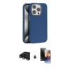 MARSİLYAN™- iPhone 15 Pro Max Kılıf Zirve Modern Prime - Siyah 3D Antistatik Mat Seramik Nano Ekran Koruyucu + Raze Metal Kamera Lens - SH