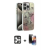 MARSİLYAN™- iPhone 15 Pro Max Kılıf Zirve Modern Prime - Siyah 3D Antistatik Mat Seramik Nano Ekran Koruyucu + PVD Metal Kamera Lens - GS