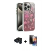 MARSİLYAN™- iPhone 15 Pro Max Kılıf Zirve Modern Prime - Siyah 3D Antistatik Mat Seramik Nano Ekran Koruyucu + Lacivert Raze Metal Kamera Lens