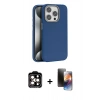 MARSİLYAN™- iPhone 15 Pro Max Kılıf Zirve Modern Prime - Siyah 3D Antistatik Mat Seramik Nano Ekran Koruyucu + PVD Metal Kamera Lens - TU