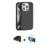 MARSİLYAN™- iPhone 15 Pro Max Kılıf Zirve Modern Prime - Siyah 3D Antistatik Seramik Nano Ekran Koruyucu + Raze Metal Kamera Lens - GS