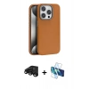 MARSİLYAN™- iPhone 15 Pro Max Kılıf Zirve Modern Prime - Siyah 3D Antistatik Seramik Nano Ekran Koruyucu + Raze Metal Kamera Lens - SH
