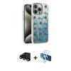 MARSİLYAN™- iPhone 15 Pro Max Kılıf Zirve Modern Prime - Siyah 3D Antistatik Seramik Nano Ekran Koruyucu + Raze Metal Kamera Lens - SH