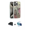 MARSİLYAN™- iPhone 15 Pro Max Kılıf Zirve Modern Prime - Siyah 3D Antistatik Seramik Nano Ekran Koruyucu + Raze Metal Kamera Lens - LT