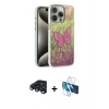 MARSİLYAN™- iPhone 15 Pro Max Kılıf Zirve Modern Prime - Siyah 3D Antistatik Seramik Nano Ekran Koruyucu + Raze Metal Kamera Lens - LT
