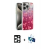 MARSİLYAN™- iPhone 15 Pro Max Kılıf Zirve Modern Prime - Siyah 3D Antistatik Seramik Nano Ekran Koruyucu + PVD Metal Kamera Lens - LT