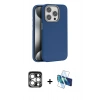 MARSİLYAN™- iPhone 15 Pro Max Kılıf Zirve Modern Prime - Siyah 3D Antistatik Seramik Nano Ekran Koruyucu + PVD Metal Kamera Lens - GS