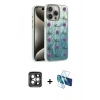 MARSİLYAN™- iPhone 15 Pro Max Kılıf Zirve Modern Prime - Siyah 3D Antistatik Seramik Nano Ekran Koruyucu + PVD Metal Kamera Lens - GI