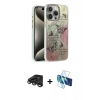 MARSİLYAN™- iPhone 15 Pro Max Kılıf Zirve Modern Prime - Siyah 3D Antistatik Seramik Nano Ekran Koruyucu + Raze Metal Kamera Lens - TMGI
