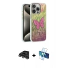 MARSİLYAN™- iPhone 15 Pro Max Kılıf Zirve Modern Prime - Siyah 3D Antistatik Seramik Nano Ekran Koruyucu + Raze Metal Kamera Lens - TMGI