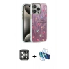 MARSİLYAN™- iPhone 15 Pro Max Kılıf Zirve Modern Prime - Siyah 3D Antistatik Seramik Nano Ekran Koruyucu + PVD Metal Kamera Lens - GI