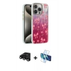 MARSİLYAN™- iPhone 15 Pro Max Kılıf Zirve Modern Prime - Siyah 3D Antistatik Seramik Nano Ekran Koruyucu + Raze Metal Kamera Lens - SH
