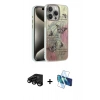 MARSİLYAN™- iPhone 15 Pro Max Kılıf Zirve Modern Prime - Siyah 3D Antistatik Seramik Nano Ekran Koruyucu + Raze Metal Kamera Lens - SH