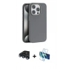 MARSİLYAN™- iPhone 15 Pro Max Kılıf Zirve Modern Prime - Siyah 3D Antistatik Seramik Nano Ekran Koruyucu + Raze Metal Kamera Lens - LT
