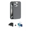 MARSİLYAN™- iPhone 15 Pro Max Kılıf Zirve Modern Prime - Siyah 3D Antistatik Seramik Nano Ekran Koruyucu + Raze Metal Kamera Lens - GS