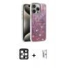 MARSİLYAN™- iPhone 15 Pro Max Kılıf Zirve Modern Prime - Siyah Bilvis 0.18mm Plus Cam Ekran Koruyucu + PVD Metal Kamera Lens - LT