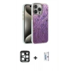MARSİLYAN™- iPhone 15 Pro Max Kılıf Zirve Modern Prime - Siyah Bilvis 0.18mm Plus Cam Ekran Koruyucu + PVD Metal Kamera Lens - LT