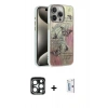 MARSİLYAN™- iPhone 15 Pro Max Kılıf Zirve Modern Prime - Siyah Bilvis 0.18mm Plus Cam Ekran Koruyucu + PVD Metal Kamera Lens - LT